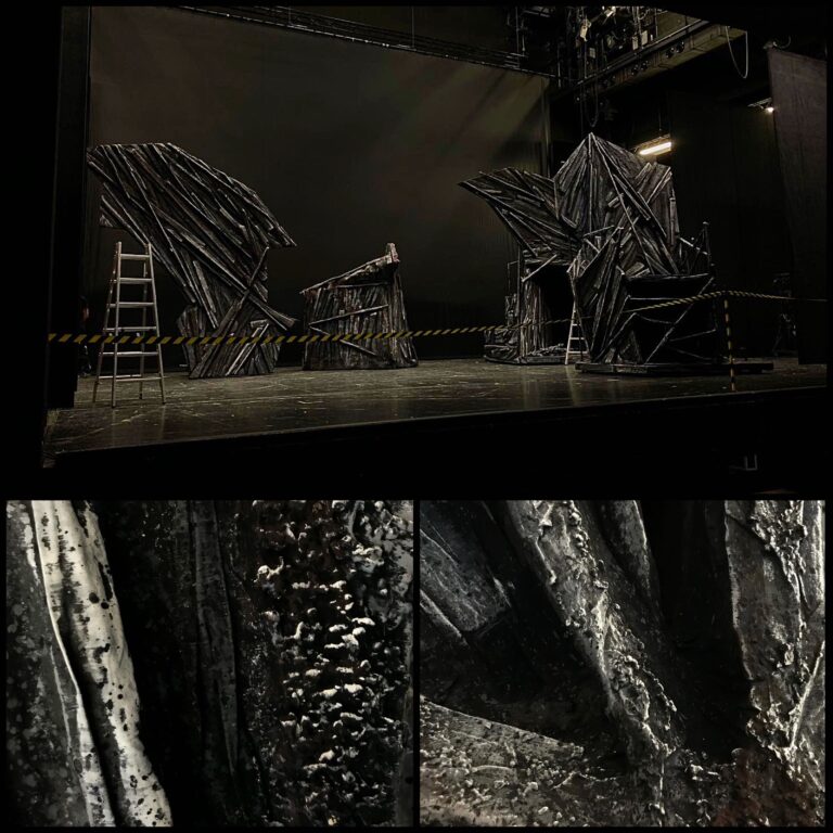 „Duell“ for Staatsschauspiel Dresden with HfM Dresden
Stage Design: Pauline Malack
Scenic Painting, 2024